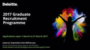 Apply: Deloitte 2017 Graduate Recruitment Programme