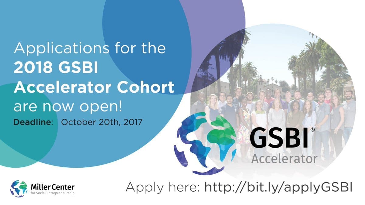 GSBI Accelerator Program for Social Entrepreneurs (Silicon Valley Mentorship) 2018