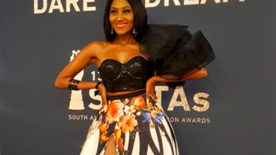 Mbo Mahocs Shines On SAFTA Red Carpet