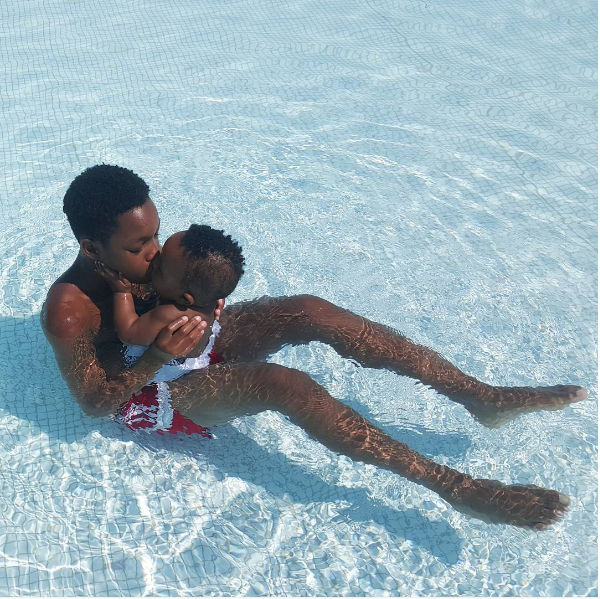 Pokello's Son Nathan Blows Tristan A Kiss In Adorable Vacation Selfie