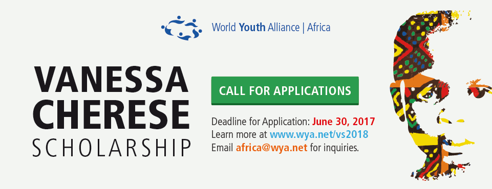 World Youth Alliance (WYA) Africa Vanessa Cherese Scholarship 2018